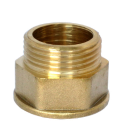 1 x Mamelon hexagonal Figure 529 pour joint plat Mâle/Femelle renforcé 33x42 (1"1/4) Laiton