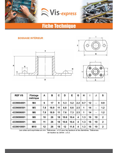 1 x Ecrou cylindrique à souder Bossage...