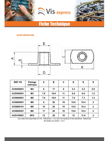 1 x Ecrou cylindrique à souder Bossage...
