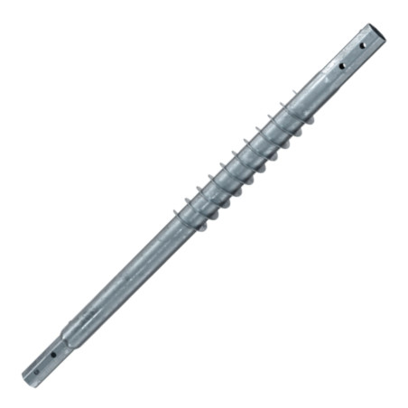 1 x Extension pour vis de fondation 76X3.6X1500 Forte tenue à la corrosion Acier galvanisé à chaud