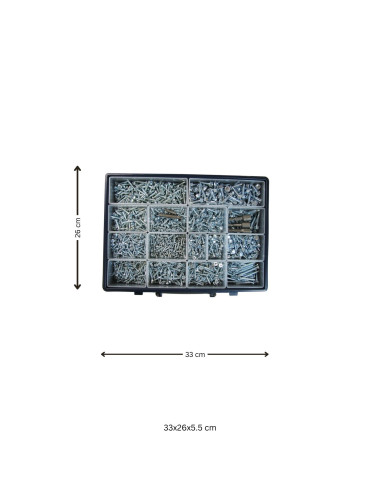 1 x Assortiment de 1775 Vis autoperceuse Tête...