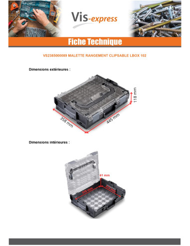1 x MALETTE RANGEMENT CLIPSABLE LBOX 102