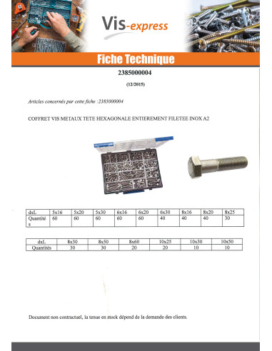 1 x Assortiment de 570 Vis métaux Tête...