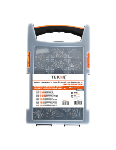 1 x Assortiment de 1200 Vis bois TEKOR Tête...