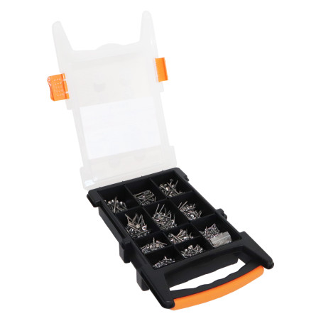 1 x Assortiment de 1200 Vis bois TEKOR Tête fraisée Cranté TORX Inox A2
