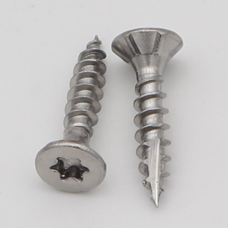 1 x Assortiment de 1200 Vis bois TEKOR Tête fraisée Cranté TORX Inox A2