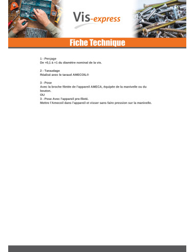 1 x KIT +FILET RAPPORTE M12X18 Pas de 175