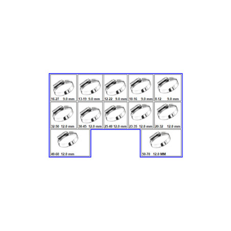 1 x Assortiment de 97 Collier De Serrage Acier zingué W1