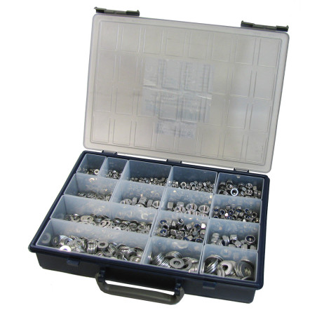 1 x Assortiment de 1760 Rondelle / Ecrou hexagonale / Ecrou frein Inox A2