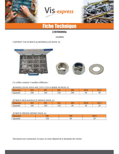 1 x Assortiment de 1760 Rondelle / Ecrou...