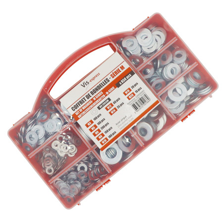 1 x Assortiment de 850 Rondelle Acier zingué Série M (Moyenne)