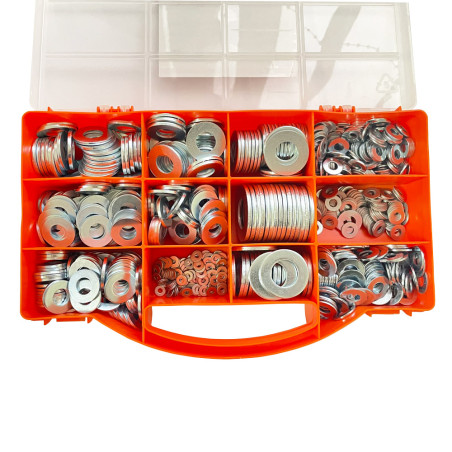 1 x Assortiment de 850 Rondelle Acier zingué Série M (Moyenne)