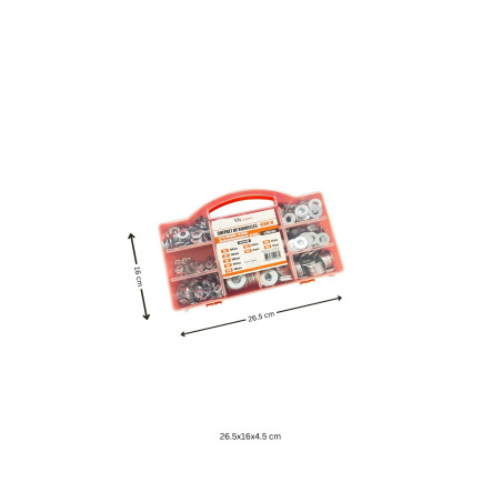 1 x Assortiment de 850 Rondelle Acier zingué Série M (Moyenne)