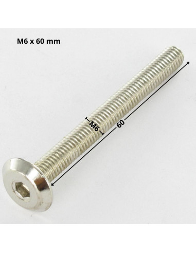 1 x Vis métaux tête plate Clé de 4 HC4 M6X60...