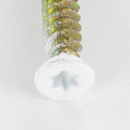 1 x Vis Béton Tête fraisée RED 7.5X120 TORX T30 Bichromaté RAL9016 blanc signalisation