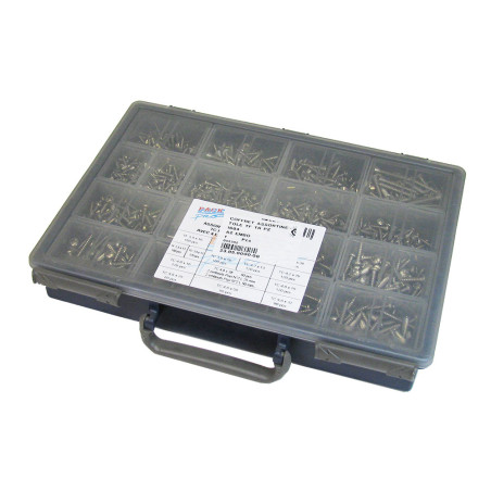 1 x Assortiment de 1684 Vis tôle Tête fraisée Tête ronde TR Pozi Inox A2 Embout
