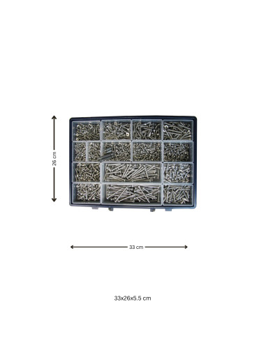 1 x Assortiment de 1684 Vis tôle Tête fraisée...