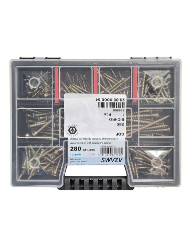 1 x Assortiment de 280 VBA Vis bois agglo Tête...