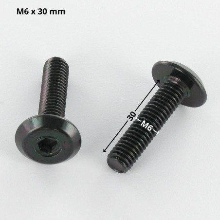 1 x Vis métaux tête plate Clé de 4 HC4 M6X30 Acier zingué noir