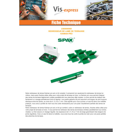 1 x Spax REDRESSEUR LAME De TERRASSE