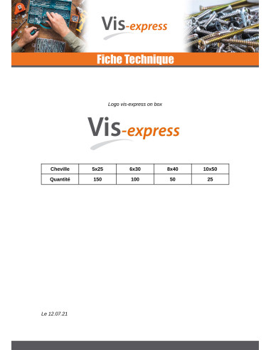 1 x Assortiment de 325 Cheville UNIVERSELLES