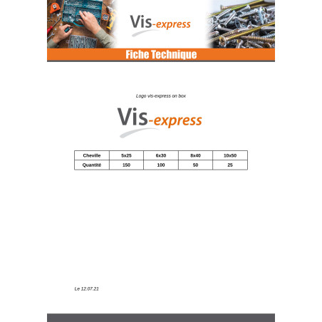 1 x Assortiment de 325 Cheville UNIVERSELLES