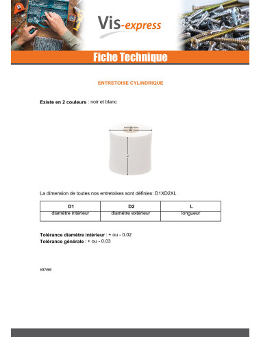 1 x Entretoise Cylindrique 10.5X20X15...