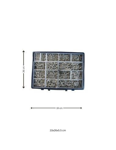 1 x Assortiment de 1540 Vis autoperceuse Tête...