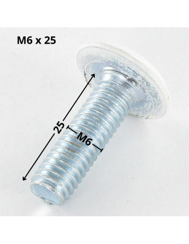 1 x Vis métaux tête plate Clé de 4 HC4 M6X25...