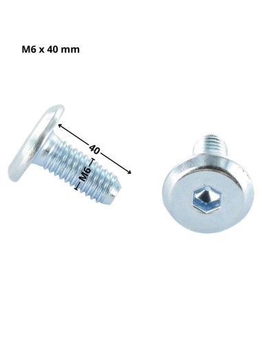 1 x Vis métaux tête plate Clé de 4 HC4 M6X40...