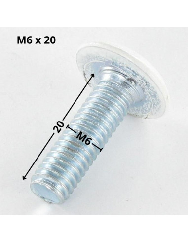 1 x Vis métaux tête plate Clé de 4 HC4 M6X20...