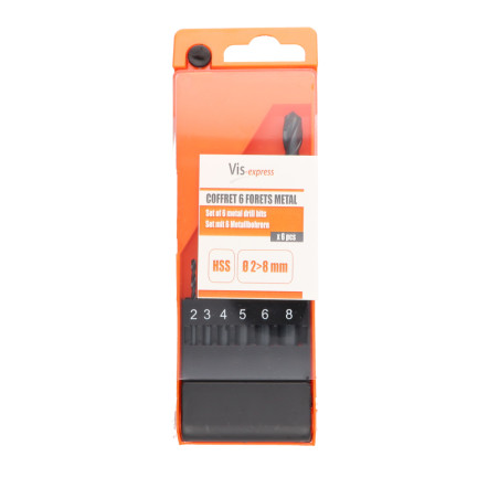1 x Assortiment de 6 FORETS METAL HSS