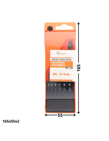 1 x Assortiment de 6 FORETS METAL HSS