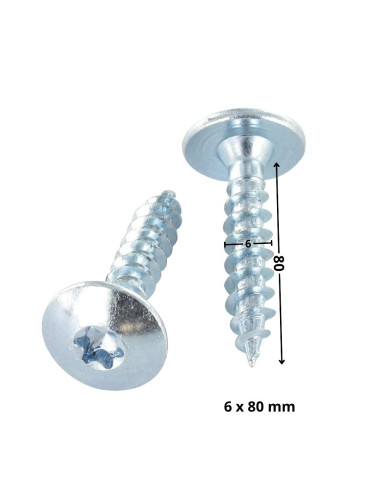 1 x Vis Penture 6X80 Filetage partiel TORX T30...