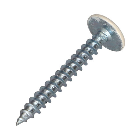 1 x Vis Penture 4.5X35 Filetage total TORX T20 Acier zingué RAL9010 blanc pur