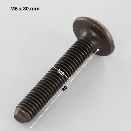 1 x Vis métaux tête plate Clé de 4 HC4 M6X80 acier bronze