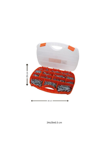 1 x Assortiment de 1700 Vis bois TEKOR Tête...