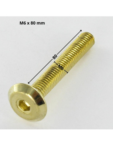 1 x Vis métaux tête plate Clé de 4 HC4 M6X80...