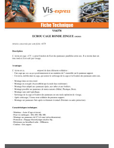 Ecrou Cage Rond M6 Epaisseur tole 0.7 à 4 CV4826HG Acier... 2