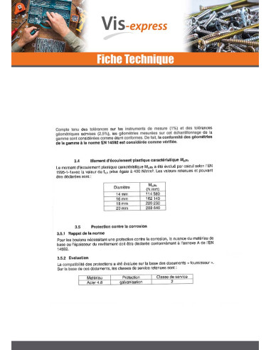 1 x Boulon (vendu avec Ecrou) Charpente M14X350...