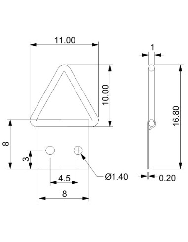1 x Attache triangulaire pour tableau 8MM Acier...