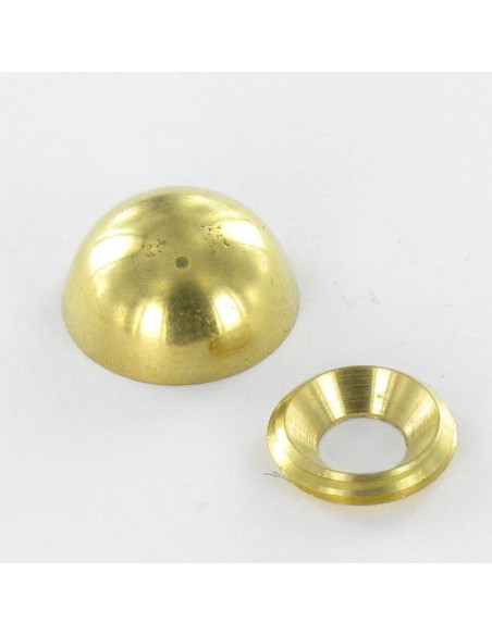 1 x Rosace ronde ou cache vis (1 rosace et 1 cuvette de vis) Laiton Diamètre 15 Pour Vis M5