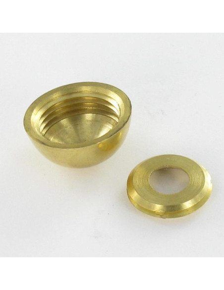 1 x Rosace ronde ou cache vis (1 rosace et 1 cuvette de vis) Laiton Diamètre 15 Pour Vis M5