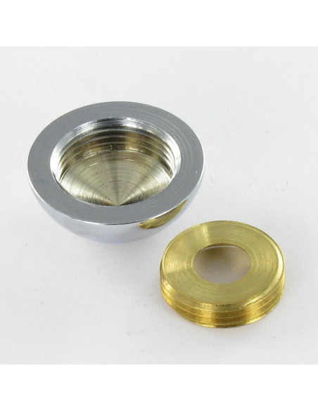 1 x Rosace ronde ou cache vis (1 rosace et 1 cuvette de vis) Laiton chrome Diamètre 20