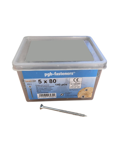1 x Seau de 140 Vis bois agglo 5X80 Tête...