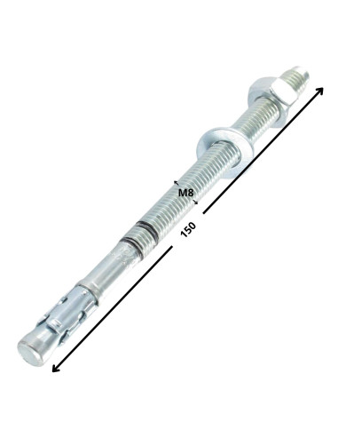 1 x Goujon Ancrage R-XPT M8X150 Acier zingué...