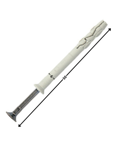1 x Cheville à frapper clou-vis Acier zingué 6X50