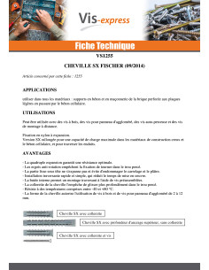 Cheville Nylon Fischer SX-S à collerette et Vis 6X30 2