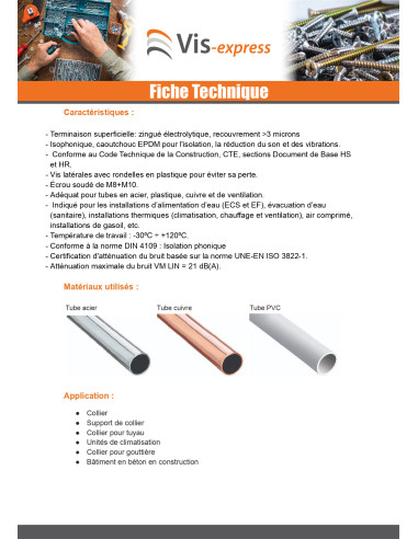 1 x Collier isophonique renforcé M8-M10...