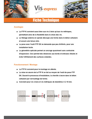 1 x Cheville Nylon Fischer FTP K 8